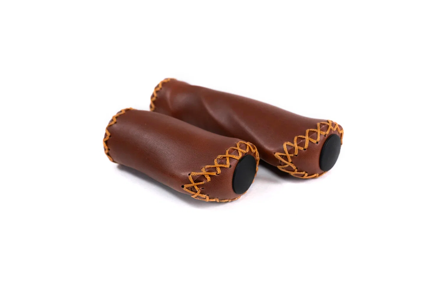 Handlebar Grips - Black Leather